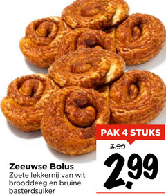  koeken 4 zeeuwse bolus zoete lekkernij wit brooddeeg bruine basterdsuiker pak stuks 3.99 