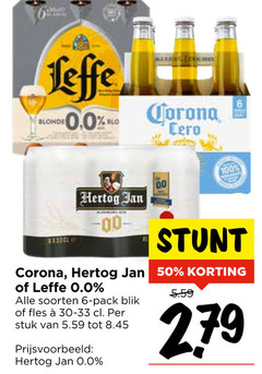  hertog jan corona leffe alcoholvrij bier 6 50 100 blonde 0.0 00 soorten pack blik fles stuk 