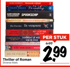  nora roberts veroverde stacey wandeling clive cussler midden mia licht luna park stuk bomann winter fields misdaad thriller roman titels 5.99 