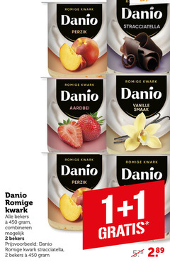  danone danio kwark 1 2 450 romige perzik r stracciatella aardbei vanille bekers combineren 