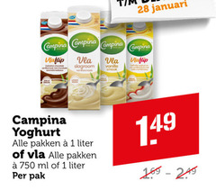  campina vla yoghurt 1 28 750 januari vlaflip slagroom vanille pakken liter ml pak 