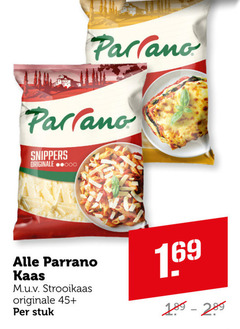  parrano geraspte kaas parlano snippers originale strooikaas 45 stuk 