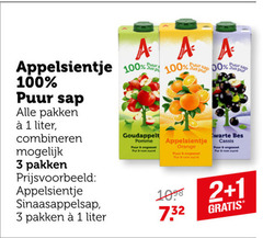  appelsientje fruitdrank 1 2 3 100 puur sap pakken liter combineren sinaasappelsap aaa jus pomme pur orange ongezoet 00 uur bes cassis 