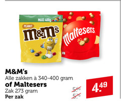  maltesers m en ms chocoladepindas chocolade 576 peanut maxi zakken zak 