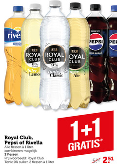  royal club pepsi rivella frisdrank cola 1 2 50 originele licht spray taste roya suiker bitter tonic classic original zero sugar flessen liter combineren 