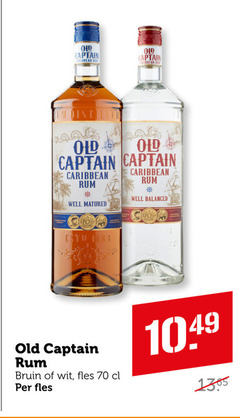  old captain rum caribbean r well matured balanced bruin wit fles 