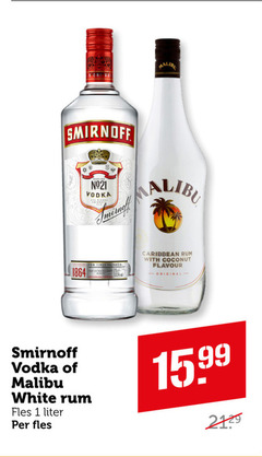  malibu smirnoff wodka rum 1 1864 vodka times filtered caribbean with coconut flavour white fles liter 