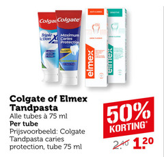  elmex colgate tandpasta 50 120 240 triple action caries anti sensitive protection tubes ml tube 