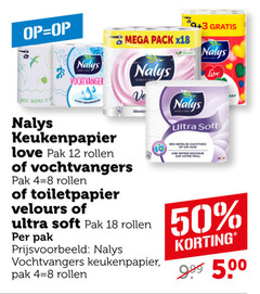  nalys toiletpapier keukenpapier 3 9 12 18 50 vochtvanger mega pack x18 love super absorberend absolu inspired by pak rollen vochtvangers velours ultra soft zachtheid huid douceur peau 