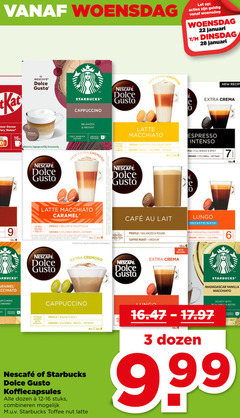  starbucks nescafe dolce gusto capsules 3 6 7 9 22 28 100 woensdag let januari kitkat by cocoa notes 16x cappuccino balanced arabica coffee portions riche val evenwichtig new cremoso latte macchiato caramel robusta premium profile mellow voluptuous origins colombia brazil vietnam suggestion serveersuggestie recipe crema spectacular espresso intenso full spicy mcafee lait round selection roast medium eco lungo flavoured co madagascar vanilla classic servings silky with koffiecapsules dozen stuks combineren toffee velvety 