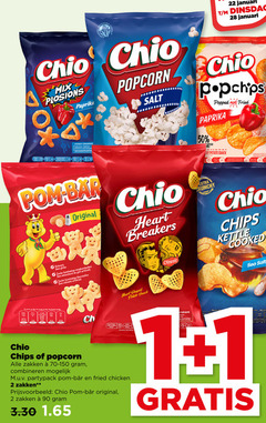  chio popcorn zoutjes 1 2 22 28 50 90 mix paprika funny crunchy vegetarisch salt januari popchips fried at potato snack pom bar original heart breakers glutenvrij sans gluten kunstmatige smaakversterkers artificiels kleurstoffen colorants classic chips kettle cooked sea portion pro sorel 45 shaped zakken combineren pour partypack bear chicken krokant 