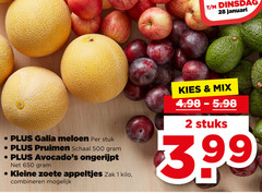  meloen pruimen avocado 1 2 28 500 650 januari galia stuk schaal kleine zoete appeltjes zak kilo combineren mix stuks 3.99 