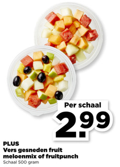  fruitsalade 500 schaal vers gesneden fruit meloenmix fruitpunch 