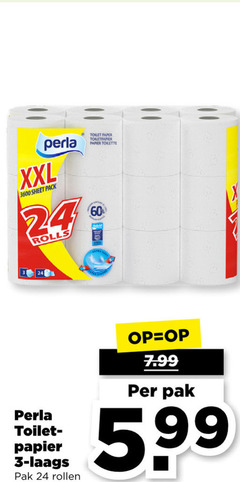  perla toiletpapier 3 24 60 3600 xxl sheet pack rolls toilet paper papier toilette pak rollen 5.99 