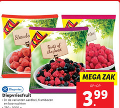  diepvriesfruit 1000 fruits forest fles diepvries aardbei frambozen bosvruchten mega zak 3.99 