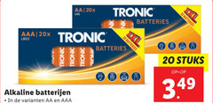  tronic batterijen 20 aa 20x batteries aaa alkaline stuks 