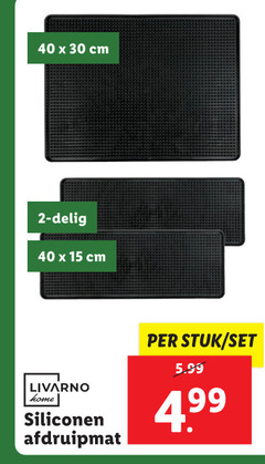  afdruipmat 2 15 30 40 cm delig livarno home siliconen stuk 5.99 