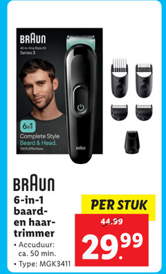  braun baardtrimmer 1 3 6 50 100 all one style kit series beard head baardharen trimmer accuduur ca. min stuk 