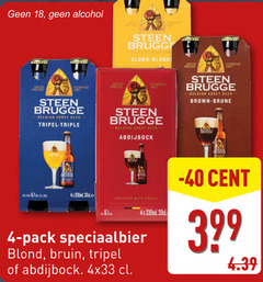  steenbrugge speciaalbieren 3 4 18 33 alcohol steen brugge belgian abbey bee blond blonde sanctus beer tripel triple 6. enriched with spices pack speciaalbier bruin beerkoekjes brown brune cent 