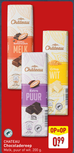  chocolade 6 7 25 100 200 500 coffee butterscotch melk energie crisp wit puur people cocoa nature chateau nat chocoladereep serveersuggestie 