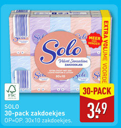  solo zakdoeken 2 10 30 volume velvet sensation zacht lichte parfum lotion sel zakdoekjes minder fsc www.fsc.org yacht pack 