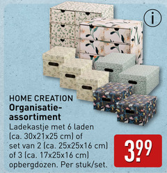  opbergdozen 2 3 6 home creation assortiment ladekastje laden ca. cm stuk 