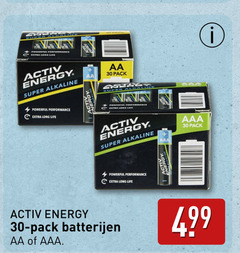  batterijen 30 444 life activ energy super alkaline aa pack aaa 