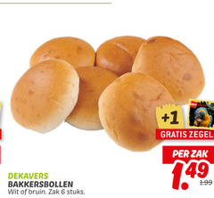  bolletjes 6 dekavers bakkersbollen wit bruin zak stuks 1 zegel 