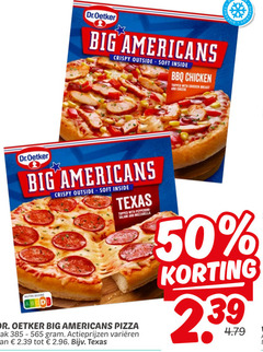  dr oetker diepvriespizza 50 diepvries dr.oetker big americans crispy outside soft inside bbq chicken topped with breast and cheese nutri score abc texas pepperoni salami mozzarella pizza pak varieeren 