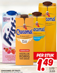  fristi chocomel chocolademelk drinkyoghurt 1 source calcium vet graisse enige fris suiker halfvol rood fruits r vernieuwd romig vers pak liter stuk 