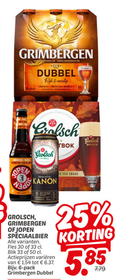  grimbergen grolsch jopen speciaalbieren 6 25 30 33 50 abdij 1128 dubbel nel north sea kanon speciaalbier fles blik varieeren pack 5 