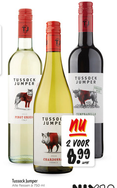  witte wijn rode 2 750 socket jumper organic wine pinot grigio chardonnay france tempranillo tussock flessen ml 