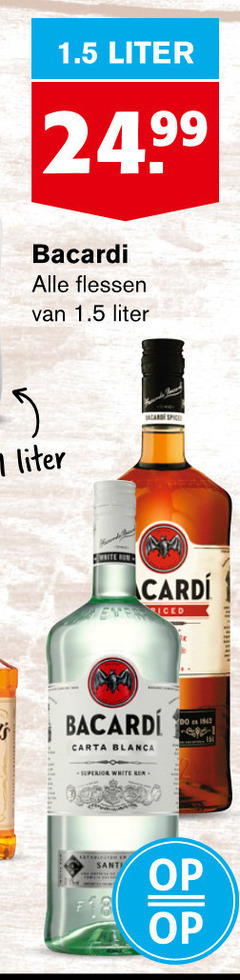  bacardi rum liter 24 99 flessen carta blanca superior white santi 