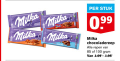  milka chocolade 100 by alpine milk stuk chocoladereep repen 