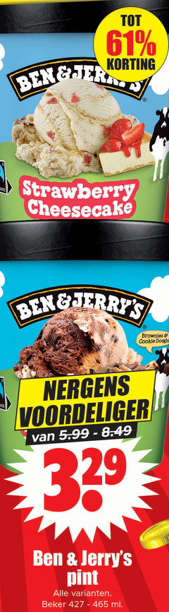  ben and jerrys ijsspecialiteit strawberry cheesecake brownies cookie dough 5.99 beker ml 