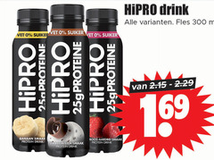  drinkyoghurt 300 vet suiker drink fles ml proteine banaan protein stracciatella aardbei 1 69 