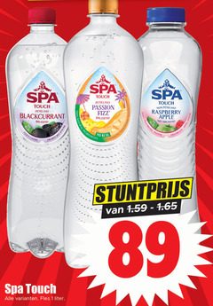  spa en fruit fruitdrank 1 100 touch blackcurrant bruisend cassis zwarte bes fles liter passion natural ingredient raspberry apple framboise pomme framboos appel 