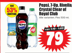  rivella crystal clear pepsi royal club frisdrank cola 7 500 up fles ml koolzuur citroen taste 