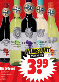  rode wijn witte 3 5 24 7 hamersma aanbevolen shiraz wine south sauvignon chardonnay pinot grigio blanc merlot fles africa 3.99 