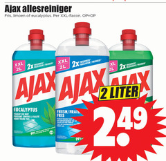  ajax allesreiniger 99 100 fris limoen eucalyptus xxl flacon 2x fraicheur freshness xl la hard vuil natural origin naturelle natuurlijke oorsprong fresh frais les hardnekkigste 