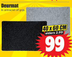  deurmat 40 60 99 antraciet grijs cm elders 