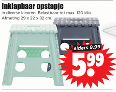  opstapje 22 32 120 inklapbaar kleuren belastbaar kilo cm elders 