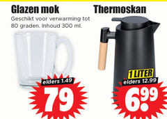  glazen thermosfles 1 80 300 mok verwarming graden inhoud ml thermoskan elders liter 