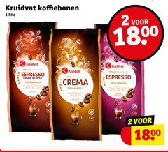  kruidvat huismerk koffiebonen 1 2 100 1800 kilo grains mcafee espresso dark roast arabica prettig corset crema intenser intense wild doux 180 