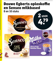  douwe egberts senseo koffiepads oploskoffie 2 8 10 milkbased stuks cappuccino caramel milka mcafee latte vanilla pads coffee choco posities 