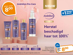  andrelon shampoo conditioner 1 2 3 10 100 200 pro care protein spaar punt herstel haar stap verzorg bescherm instrumentele herstelt integriteit opeenvolgende wasbeurten leave cream repair ml stuk 8 