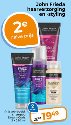  john frieda shampoo conditioner haarverzorging 2 250 2e styling halve frizz dream curls ml blonde 