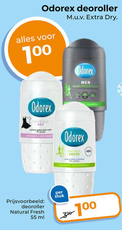  odorex deodorant 55 100 deoroller dry min natural fresh ml stuk 