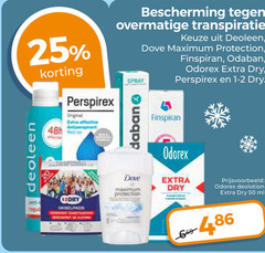  1-2 dry perspirex odorex deoleen dove odaban deodorant 25 50 original effective bescherming overmatige transpiratie spray protection clos ml 