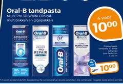  oral-b tandpasta 1 4 24 50 1000 oral b pro 3d white multipakken gigapakken advanced science repair expert to 10 luxe ml combinatie combinaties vermeld 